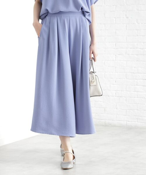 THE SHOP TK / ザ ショップ ティーケー ショート・ハーフ・半端丈パンツ | フレアスカーチョ【防シワ／接触冷感／洗濯機OK/セットアップ可】 | 詳細9