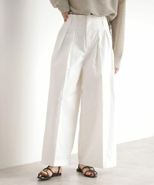THE SHOP TK / ザ ショップ ティーケー パンツ | ハイウエストタックワイドパンツ【洗える】 | 詳細4