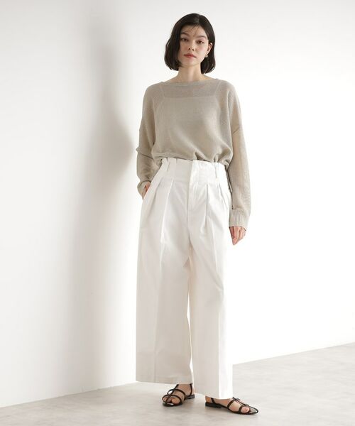 THE SHOP TK / ザ ショップ ティーケー パンツ | ハイウエストタックワイドパンツ【洗える】 | 詳細7