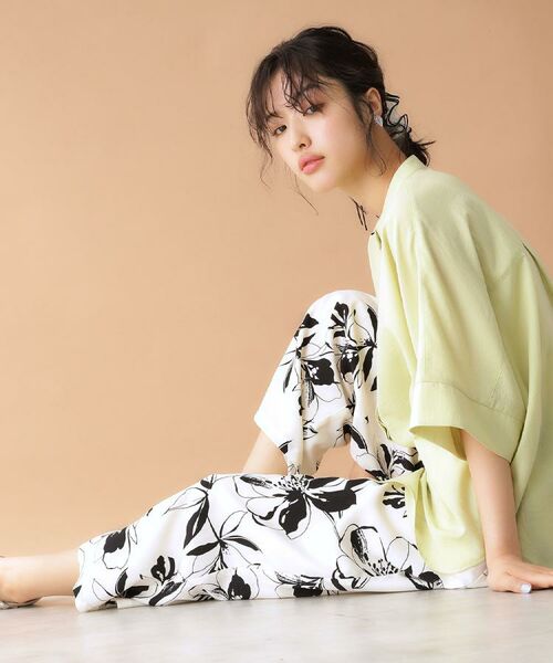 THE SHOP TK / ザ ショップ ティーケー パンツ | フラワープリントイージーパンツ【洗える】 | 詳細2