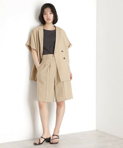 THE SHOP TK / ザ ショップ ティーケー ショート・ハーフ・半端丈パンツ | リネン混ハーフパンツ【洗える/セットアップ可】 | 詳細13