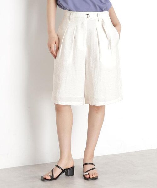 THE SHOP TK / ザ ショップ ティーケー ショート・ハーフ・半端丈パンツ | リネン混ハーフパンツ【洗える/セットアップ可】 | 詳細3