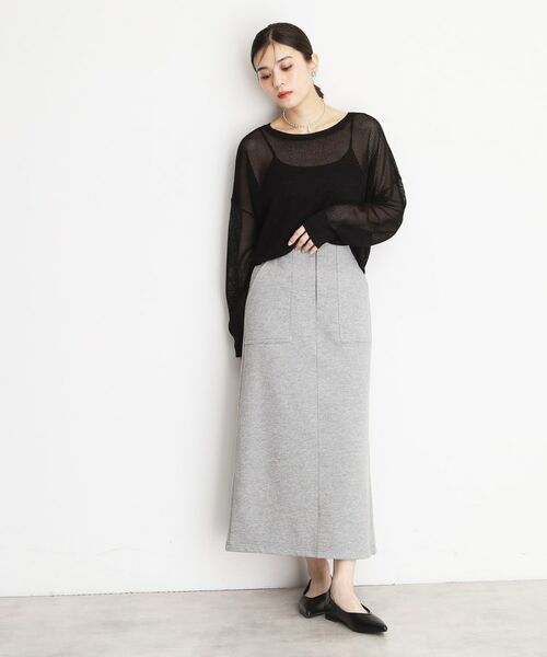 THE SHOP TK / ザ ショップ ティーケー ロング・マキシ丈スカート | 裏毛ラメスカート【洗える】 | 詳細6