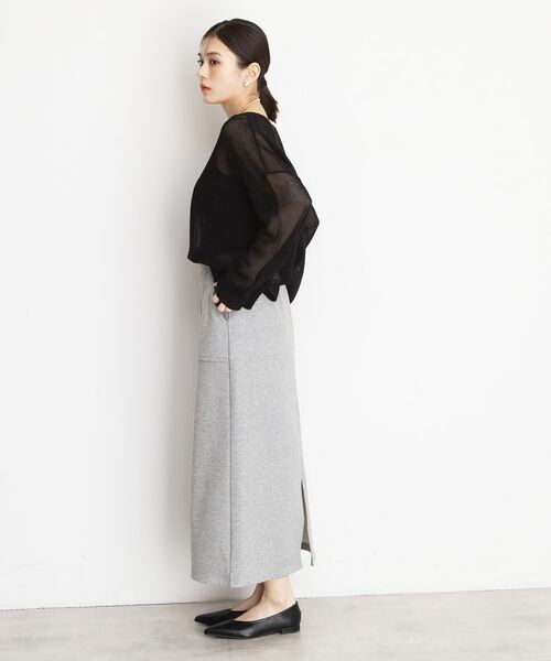 THE SHOP TK / ザ ショップ ティーケー ロング・マキシ丈スカート | 裏毛ラメスカート【洗える】 | 詳細7