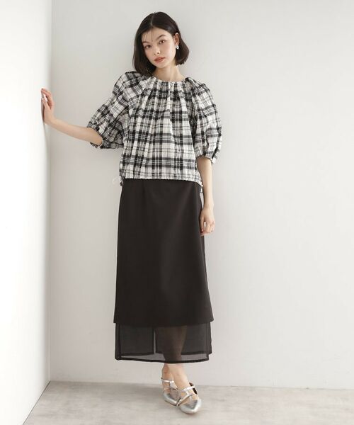 THE SHOP TK / ザ ショップ ティーケー ロング・マキシ丈スカート | 裾シアーナロースカート【洗える】 | 詳細11