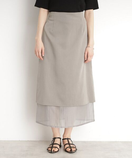 THE SHOP TK / ザ ショップ ティーケー ロング・マキシ丈スカート | 裾シアーナロースカート【洗える】 | 詳細13