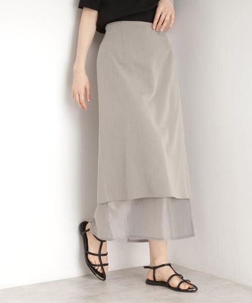 THE SHOP TK / ザ ショップ ティーケー ロング・マキシ丈スカート | 裾シアーナロースカート【洗える】 | 詳細4