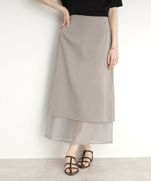 THE SHOP TK / ザ ショップ ティーケー ロング・マキシ丈スカート | 裾シアーナロースカート【洗える】 | 詳細5