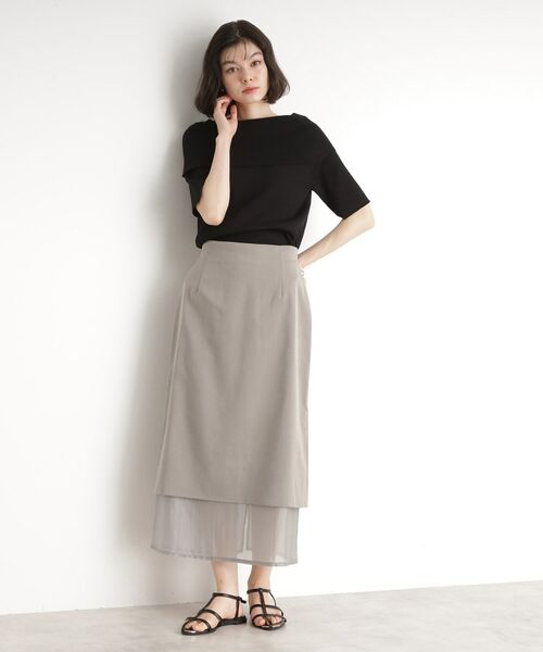 THE SHOP TK / ザ ショップ ティーケー ロング・マキシ丈スカート | 裾シアーナロースカート【洗える】 | 詳細6