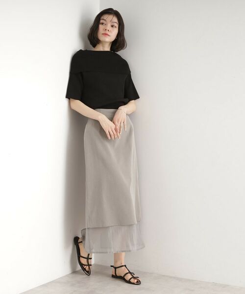 THE SHOP TK / ザ ショップ ティーケー ロング・マキシ丈スカート | 裾シアーナロースカート【洗える】 | 詳細7