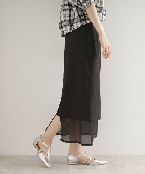 THE SHOP TK / ザ ショップ ティーケー ロング・マキシ丈スカート | 裾シアーナロースカート【洗える】 | 詳細9