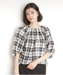 THE SHOP TK / ザ ショップ ティーケー シャツ・ブラウス | チェックギャザーブラウス【洗える】
