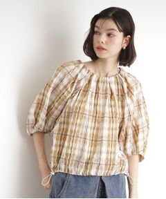 THE SHOP TK / ザ ショップ ティーケー シャツ・ブラウス | チェックギャザーブラウス【洗える】