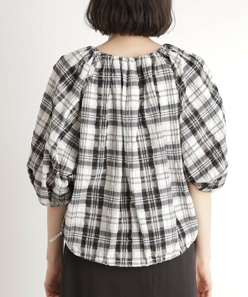 THE SHOP TK / ザ ショップ ティーケー シャツ・ブラウス | チェックギャザーブラウス【洗える】 | 詳細11