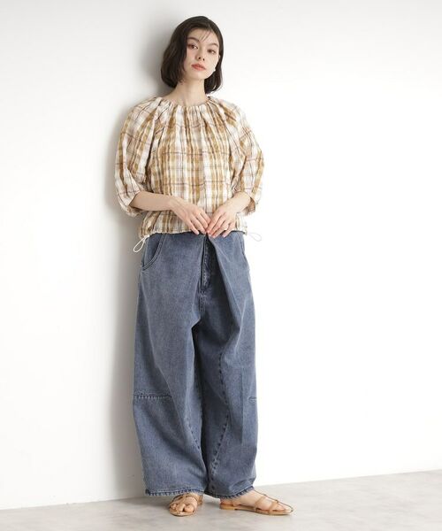 THE SHOP TK / ザ ショップ ティーケー シャツ・ブラウス | チェックギャザーブラウス【洗える】 | 詳細7