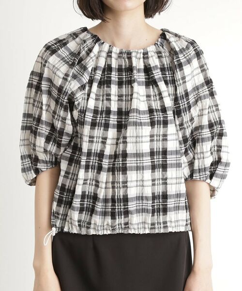 THE SHOP TK / ザ ショップ ティーケー シャツ・ブラウス | チェックギャザーブラウス【洗える】 | 詳細9