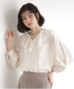 THE SHOP TK / ザ ショップ ティーケー シャツ・ブラウス | ラッフルカラーブラウス【洗濯機OK】