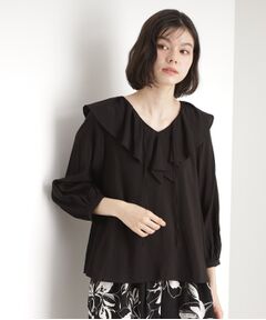 THE SHOP TK / ザ ショップ ティーケー シャツ・ブラウス | ラッフルカラーブラウス【洗濯機OK】