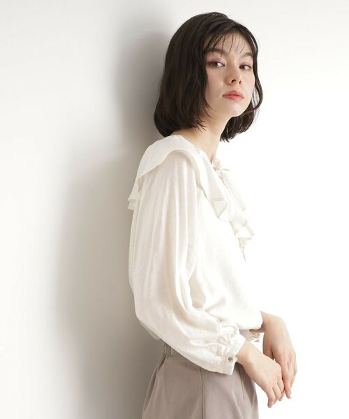 THE SHOP TK / ザ ショップ ティーケー シャツ・ブラウス | ラッフルカラーブラウス【洗濯機OK】 | 詳細6