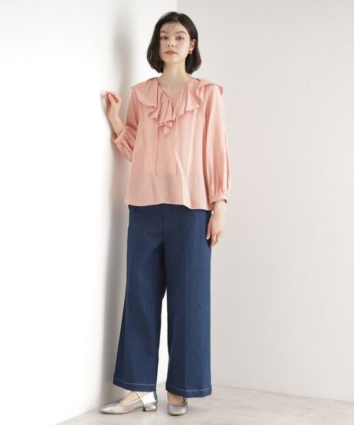 THE SHOP TK / ザ ショップ ティーケー シャツ・ブラウス | ラッフルカラーブラウス【洗濯機OK】 | 詳細9