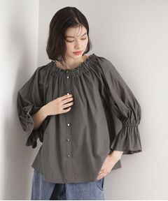 THE SHOP TK / ザ ショップ ティーケー シャツ・ブラウス | 【前後2WAY】ギャザーブラウス/洗濯機OK
