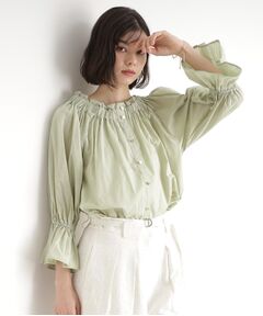 THE SHOP TK / ザ ショップ ティーケー シャツ・ブラウス | 【前後2WAY】ギャザーブラウス/洗濯機OK