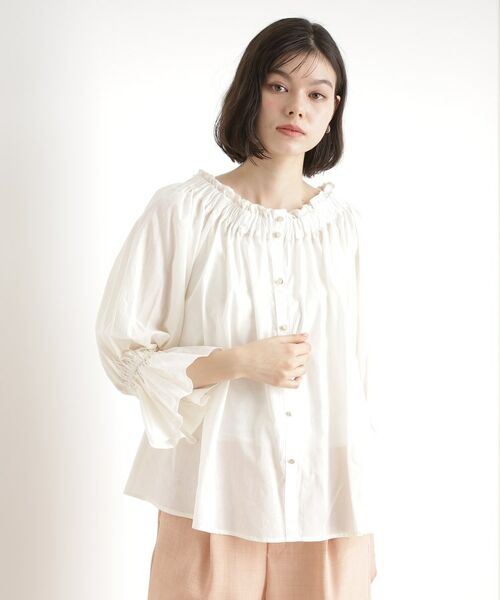 THE SHOP TK / ザ ショップ ティーケー シャツ・ブラウス | 【前後2WAY】ギャザーブラウス/洗濯機OK | 詳細1