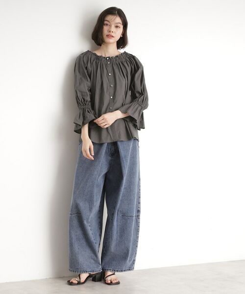 THE SHOP TK / ザ ショップ ティーケー シャツ・ブラウス | 【前後2WAY】ギャザーブラウス/洗濯機OK | 詳細9