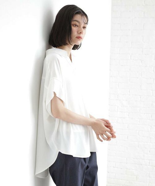 THE SHOP TK / ザ ショップ ティーケー シャツ・ブラウス | スキッパーシャツ【防シワ/接触冷感/洗濯機OK/セットアップ可】 | 詳細4