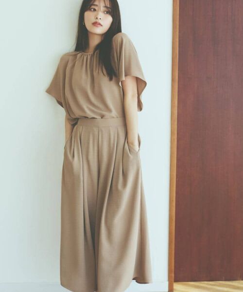 THE SHOP TK / ザ ショップ ティーケー シャツ・ブラウス | 袖フレアブラウス【防シワ／接触冷感／洗濯機OK/セットアップ可】 | 詳細2