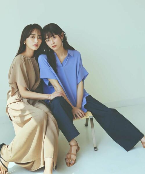 THE SHOP TK / ザ ショップ ティーケー シャツ・ブラウス | 袖フレアブラウス【防シワ／接触冷感／洗濯機OK/セットアップ可】 | 詳細4