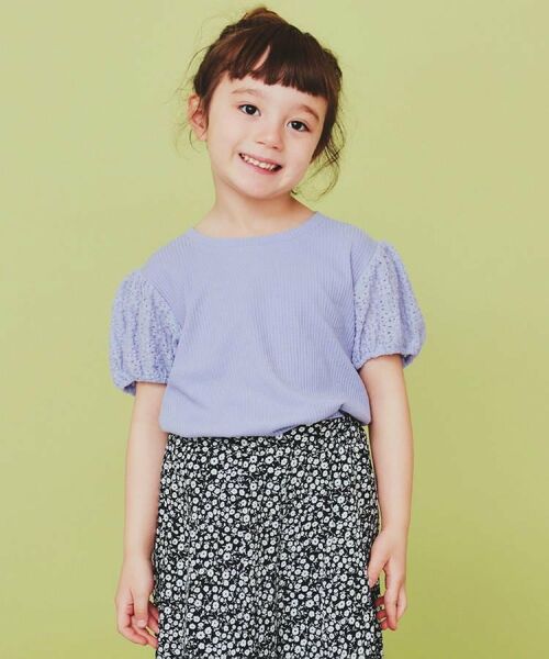 THE SHOP TK / ザ ショップ ティーケー Tシャツ | 【100-150】バルーンスリーブ半袖プルオーバー/洗濯機OK | 詳細4