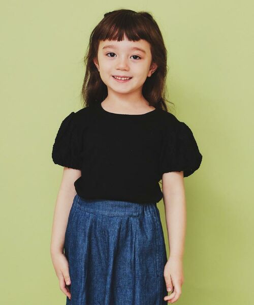 THE SHOP TK / ザ ショップ ティーケー Tシャツ | 【100-150】バルーンスリーブ半袖プルオーバー/洗濯機OK | 詳細7