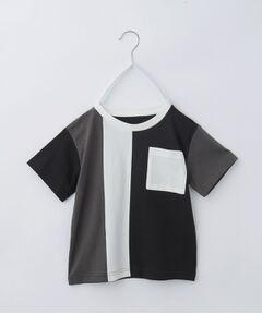 THE SHOP TK / ザ ショップ ティーケー Tシャツ | 【110-160/洗濯機OK】縦切替えポケットTシャツ