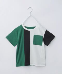 THE SHOP TK / ザ ショップ ティーケー Tシャツ | 【110-160/洗濯機OK】縦切替えポケットTシャツ