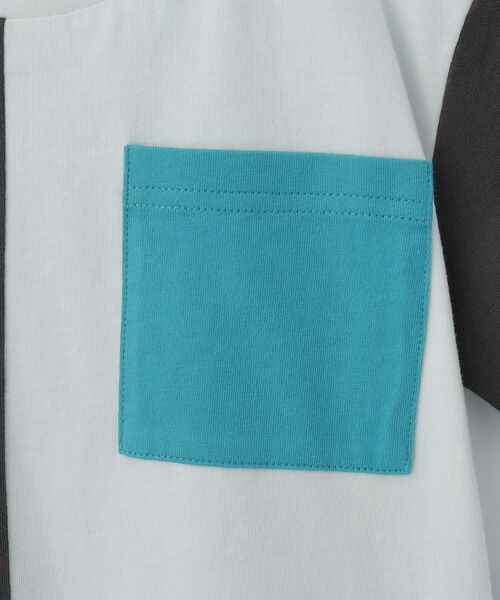 THE SHOP TK / ザ ショップ ティーケー Tシャツ | 【110-160/洗濯機OK】縦切替えポケットTシャツ | 詳細10