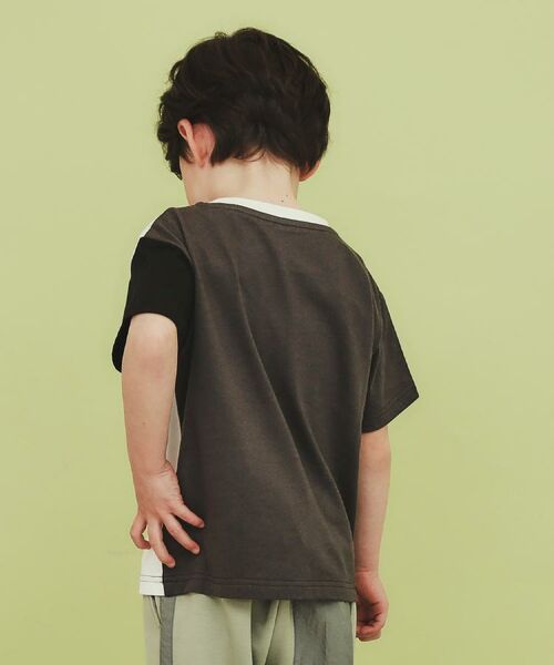 THE SHOP TK / ザ ショップ ティーケー Tシャツ | 【110-160/洗濯機OK】縦切替えポケットTシャツ | 詳細3