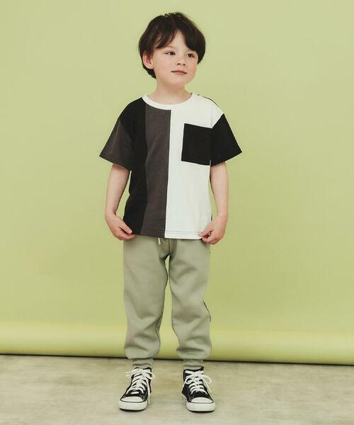 THE SHOP TK / ザ ショップ ティーケー Tシャツ | 【110-160/洗濯機OK】縦切替えポケットTシャツ | 詳細4