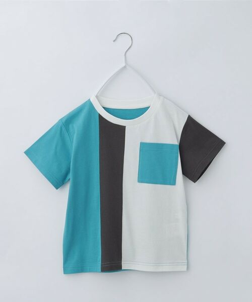 THE SHOP TK / ザ ショップ ティーケー Tシャツ | 【110-160/洗濯機OK】縦切替えポケットTシャツ | 詳細6