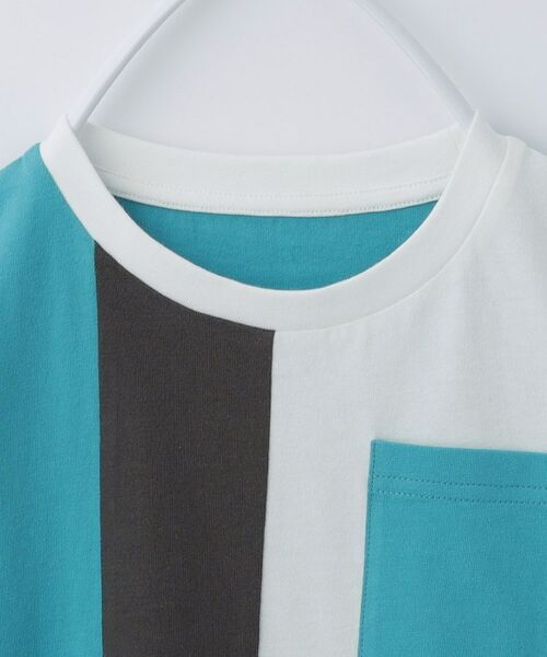THE SHOP TK / ザ ショップ ティーケー Tシャツ | 【110-160/洗濯機OK】縦切替えポケットTシャツ | 詳細8