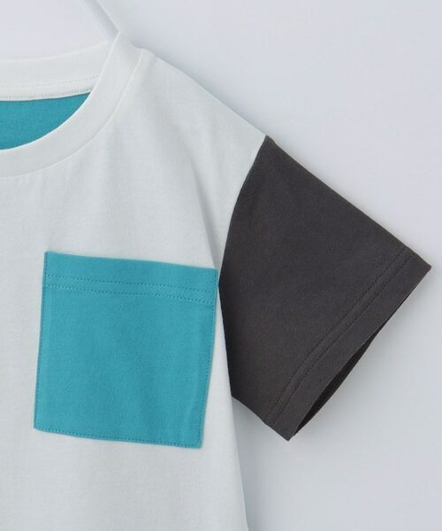 THE SHOP TK / ザ ショップ ティーケー Tシャツ | 【110-160/洗濯機OK】縦切替えポケットTシャツ | 詳細9