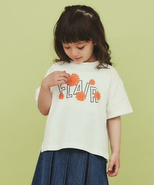 THE SHOP TK / ザ ショップ ティーケー Tシャツ | 【110-150/6色展開】アソートプリントTシャツ/洗濯機OK(オフホワイト(003))