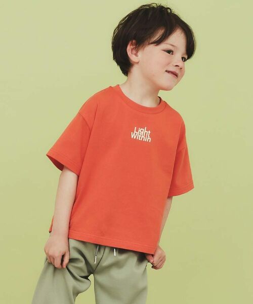 THE SHOP TK / ザ ショップ ティーケー Tシャツ | 【110-150/6色展開】アソートプリントTシャツ/洗濯機OK(オレンジ(166))