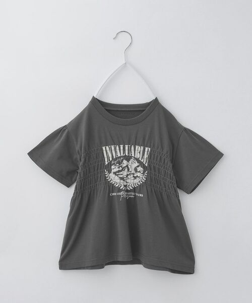 THE SHOP TK / ザ ショップ ティーケー カットソー | 【110-150】シャーリングロゴTシャツ/ママとおそろい・洗濯機OK | 詳細13