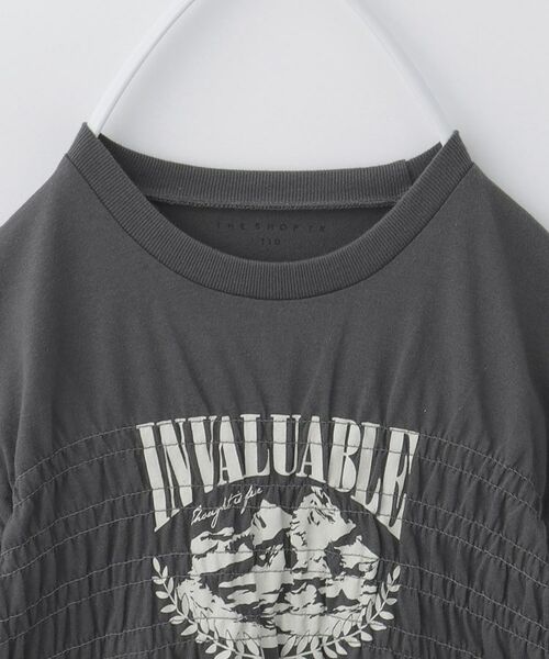 THE SHOP TK / ザ ショップ ティーケー カットソー | 【110-150】シャーリングロゴTシャツ/ママとおそろい・洗濯機OK | 詳細15