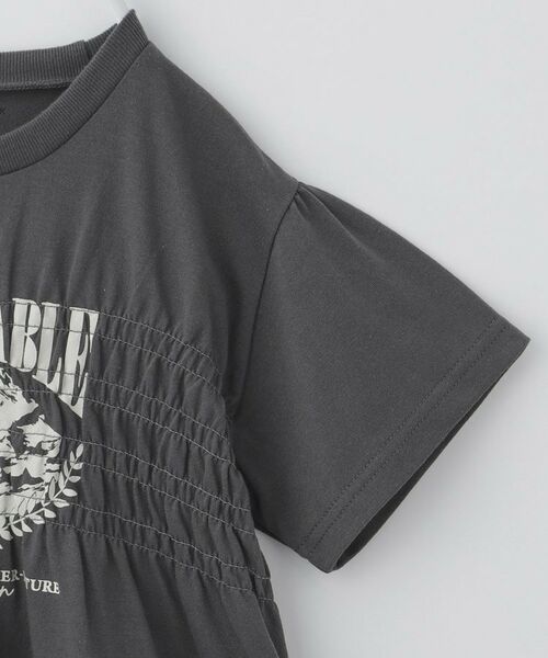 THE SHOP TK / ザ ショップ ティーケー カットソー | 【110-150】シャーリングロゴTシャツ/ママとおそろい・洗濯機OK | 詳細16