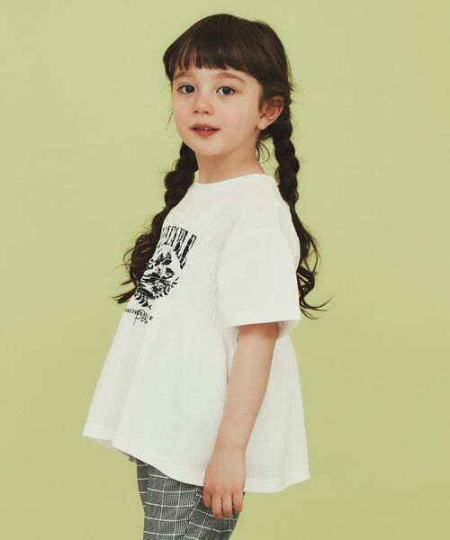 THE SHOP TK / ザ ショップ ティーケー カットソー | 【110-150】シャーリングロゴTシャツ/ママとおそろい・洗濯機OK | 詳細6