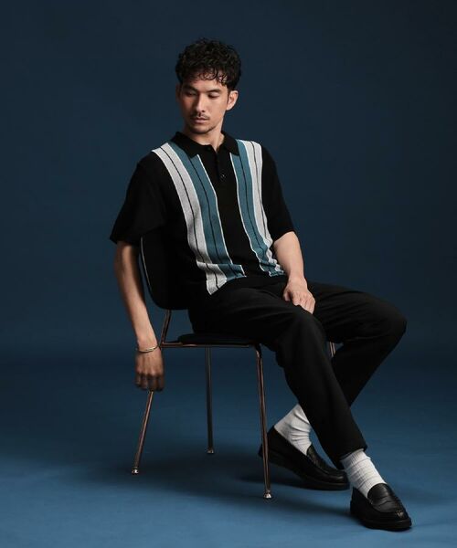 THE SHOP TK / ザ ショップ ティーケー ポロシャツ | 【日本テレビ系　ダメマネ！出演　鈴木仁さん着用】マルチストライプニットポロシャツ | 詳細5