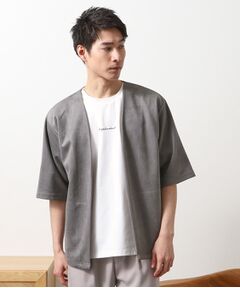 THE SHOP TK / ザ ショップ ティーケー カーディガン・ボレロ | フェイクスウェードアンサンブルカーディガン【五分袖カーディガン＋半袖Tシャツセットアイテム】