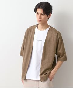 THE SHOP TK / ザ ショップ ティーケー カーディガン・ボレロ | フェイクスウェードアンサンブルカーディガン【五分袖カーディガン＋半袖Tシャツセットアイテム】